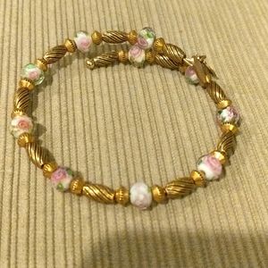 Vintage 66, brass and cloisonne bracelet